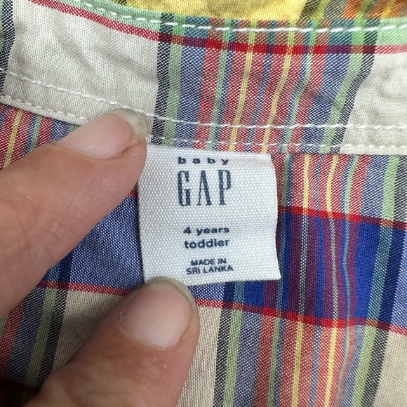 Gap Toddler Print Poplin Boys Button Down Shirt - size 4yr - Picture 3 of 5